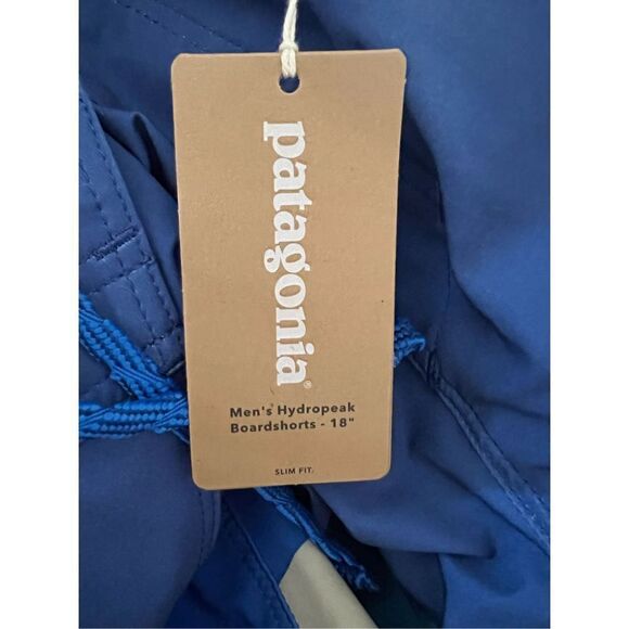 Patagonia Men's Blue Hydropeak Boardshorts - 18 Size 33 NWT - Picture 6 of 7